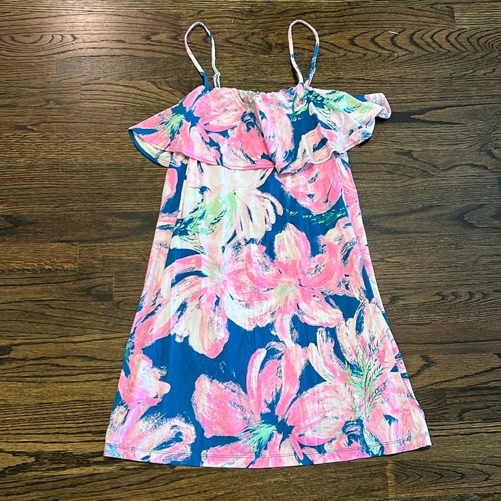 Lilly Pulitzer Navy & Pink Floral Ruffle Sundress